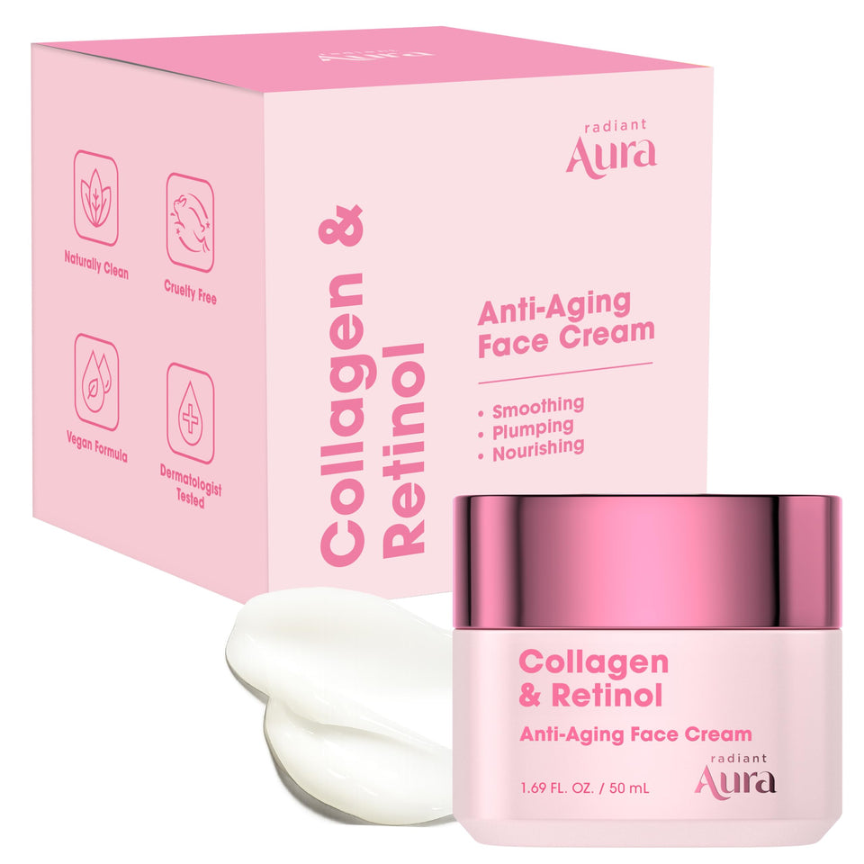 Radiant Aura front jar showing product and clean design for easy identification and appeal