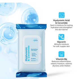 Radiant Aura wipe in hand removing makeup swiftly for hydrated comfort