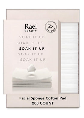 Rael front packaging showing 200-count pads and convenience