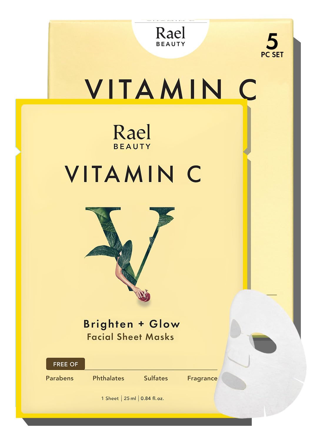 Rael front packaging showing label and claims for brightening benefit