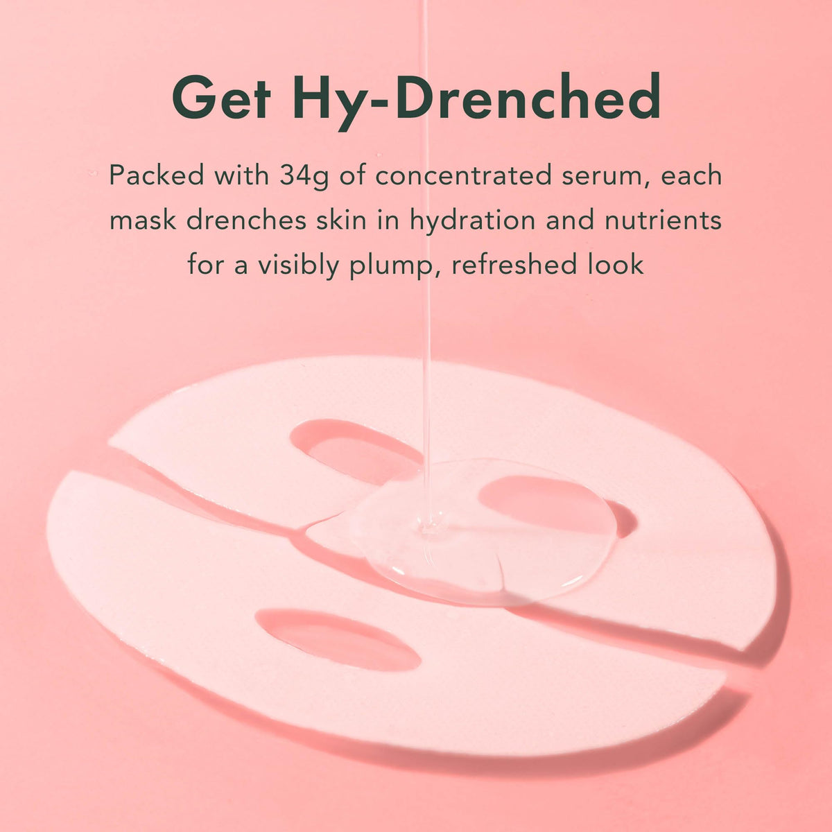 Rael hydrogel mask close-up texture highlighting no-slip embossed surface