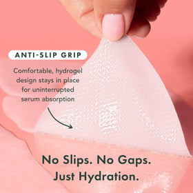 Rael individual sachet opened revealing hydrogel mask and concentrated serum