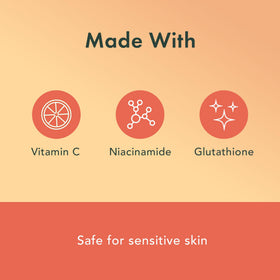 Rael ingredient visual with Vitamin C Niacinamide Glutathione signaling brightening benefits