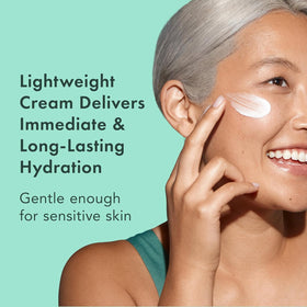 Rael jar open with cream texture close-up, depicts smooth non-greasy feel