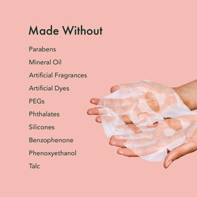 Rael mask applied on model demonstrating snug fit and hydration boost