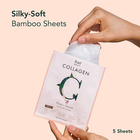 Rael close-up of bamboo fiber sheet texture for better serum delivery