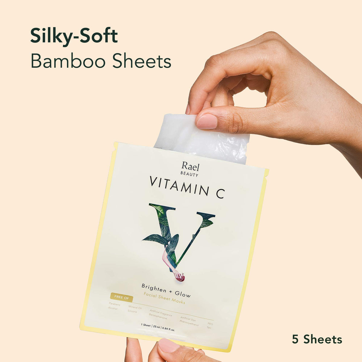 Rael close-up of sheet mask fabric texture for comfortable fit