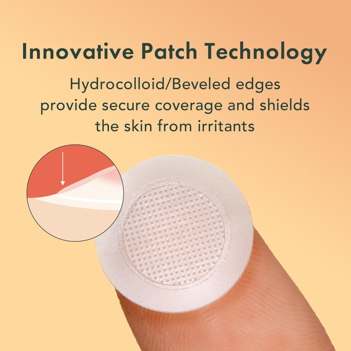 Rael microcrystal detail on patch surface showing targeted ingredient delivery