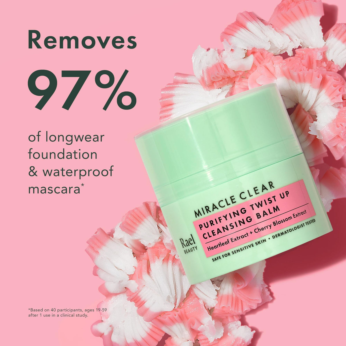 Rael application on dry skin removing makeup, convenient direct use benefit