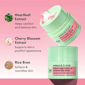 Rael emulsified balm rinsing into milky water, demonstrates residue-free finish