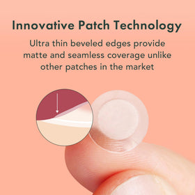 Rael patch applied on cheek demonstrating discreet coverage and protection