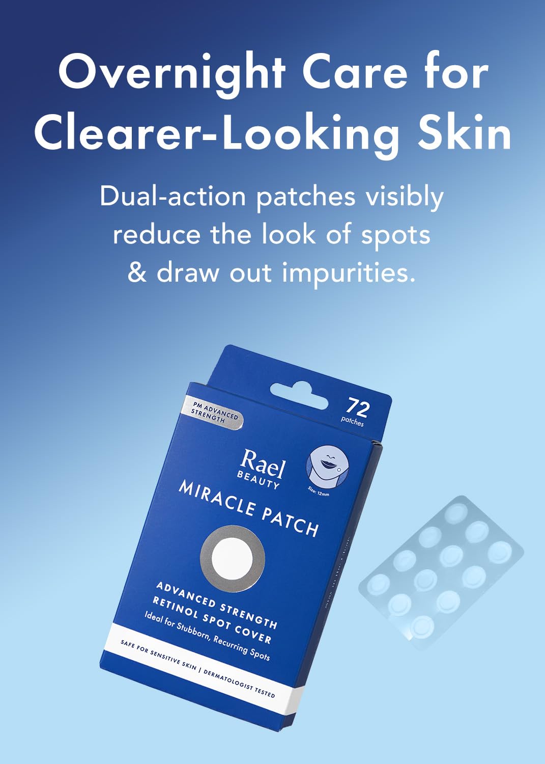 Rael closeup of patch texture showing absorbent hydrocolloid benefit