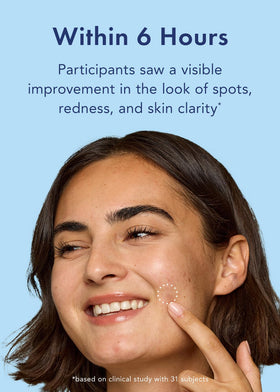 Rael patch on cheek in lifestyle shot highlighting discreet protection