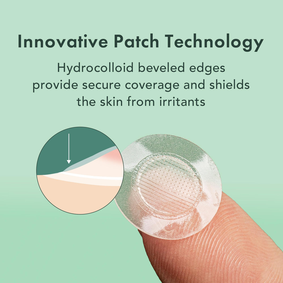 Rael patch applied on cheek demonstrating discreet coverage and protection