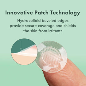 Rael patch applied on cheek demonstrating discreet coverage and protection