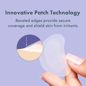 Rael patch applied to chin demonstrating coverage and discreet protection