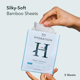 Rael texture close-up of bamboo sheet material for better serum hold