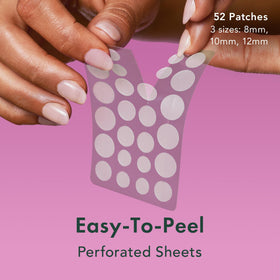Rael three sizes on a single sheet demonstrating easy selection and precise coverage