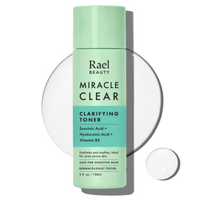 Rael front bottle showing label and clear toner, highlights oil-control benefit