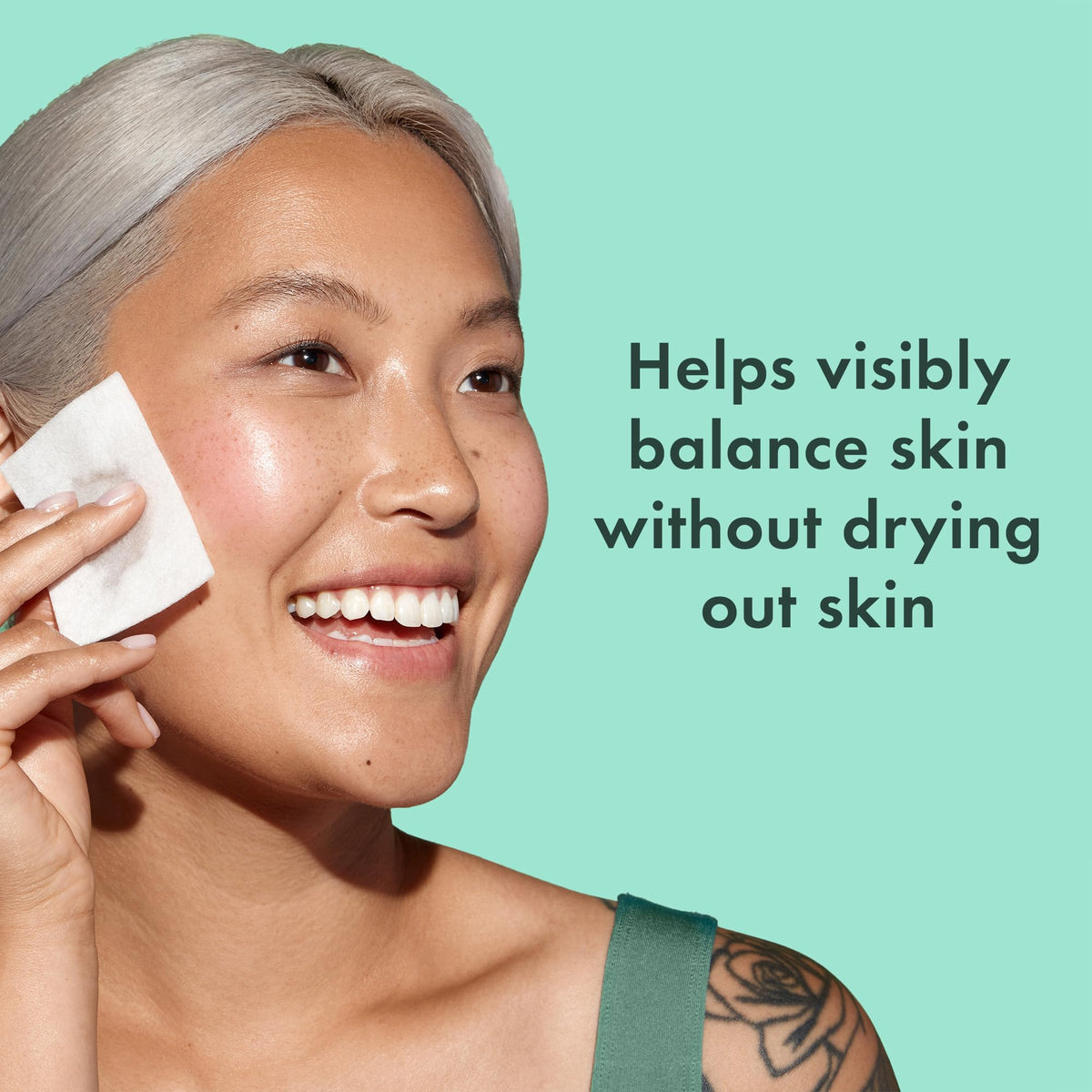 Rael toner being poured to show lightweight texture and quick absorption benefit
