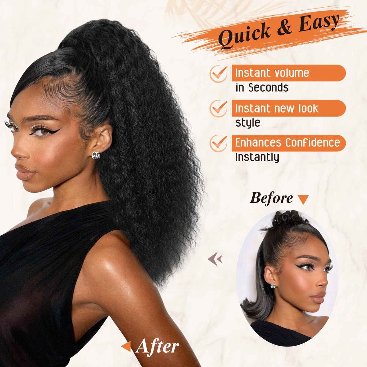 Rafabcici worn as a high ponytail demonstrating natural movement and comfort