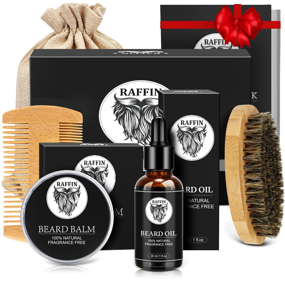 RAFFIN front packaging showing complete beard kit and elegant box