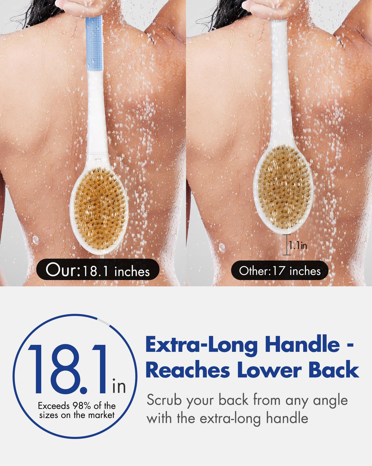 Rafow close-up of stiff natural bristles, effective exfoliation benefit