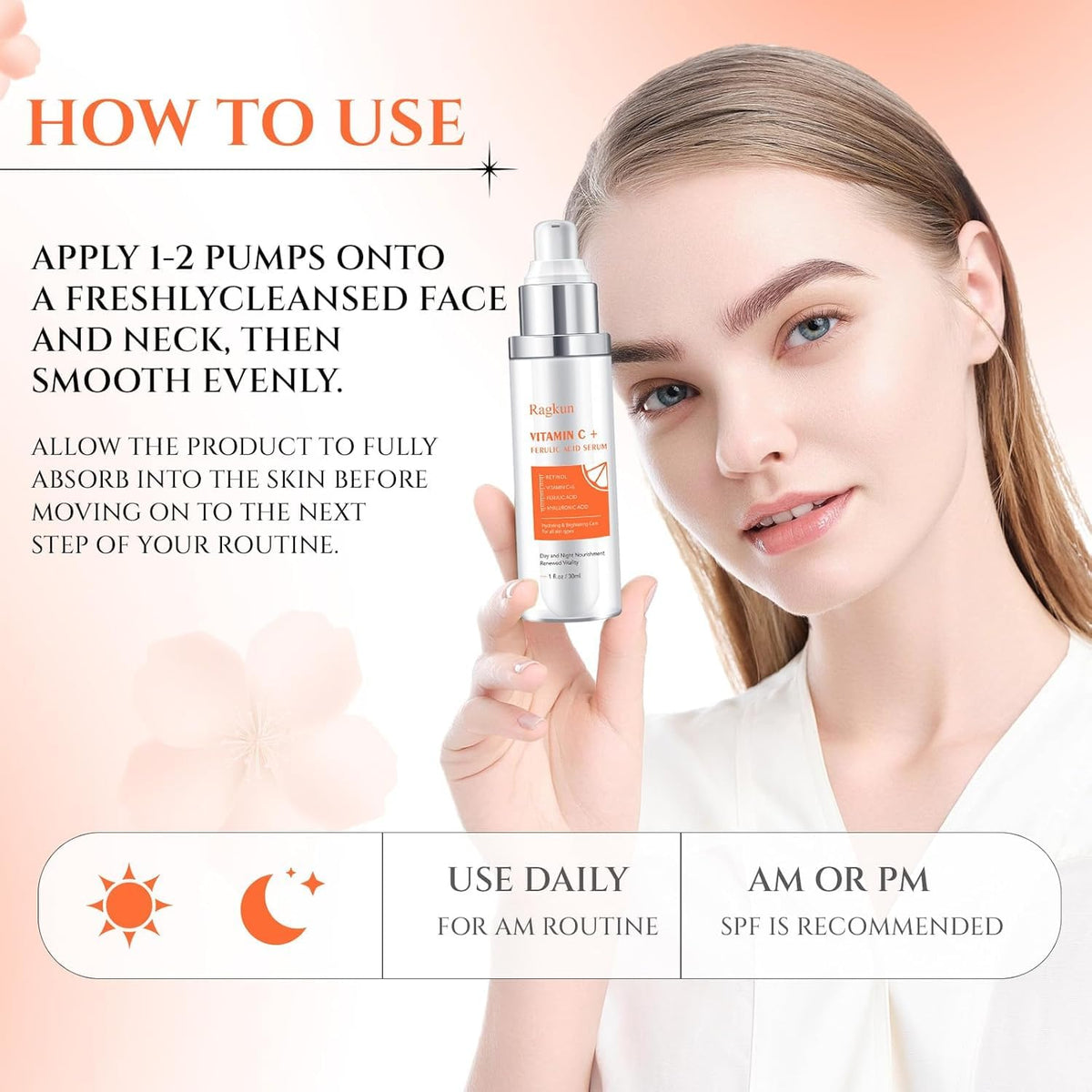 Applying Ragkun serum to face during routine to boost radiance and smoothness