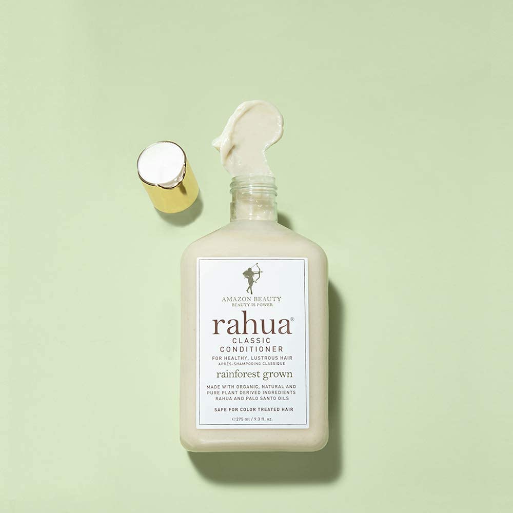 Rahua conditioner bottle in shower to illustrate easy in-shower use