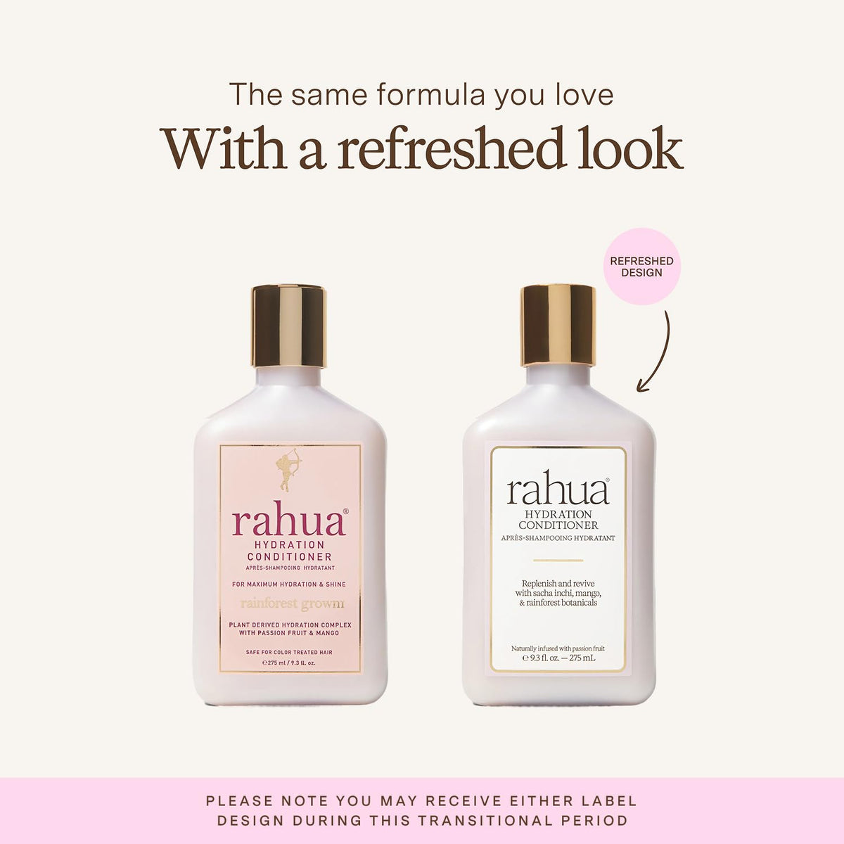 Rahua conditioner being dispensed demonstrating creamy texture and slip