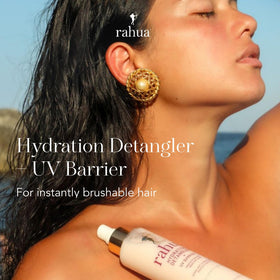 rahua key ingredients display of morete oil and mango for UV protection