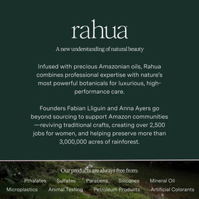 Rahua sustainability illustration emphasizing rainforest preservation impact