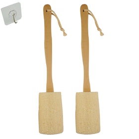 Rainlily Wen loofah front view showing full long-handle sponge for easy back reach