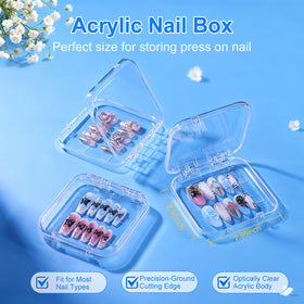 Raisetip box with press-on nails inside protecting and presenting designs