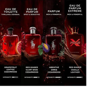 Ralph Lauren Polo Red closeup of liquid pour showing rich texture and depth