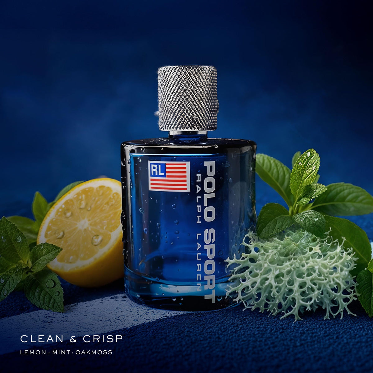 RALPH LAUREN FRAGRANCES cobalt blue bottle detail showing premium finish