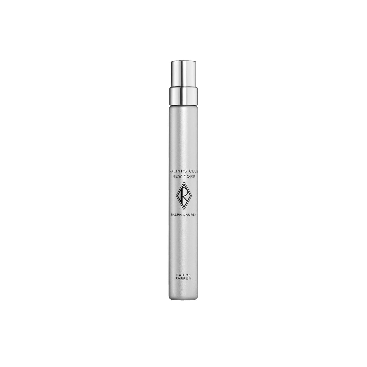 RALPH LAUREN FRAGRANCES front packaging showing compact travel bottle and chrome finish benefit portability