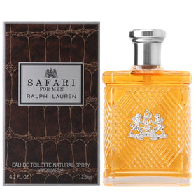 RALPH LAUREN FRAGRANCES Safari bottle next to scale and box to show size and presentation