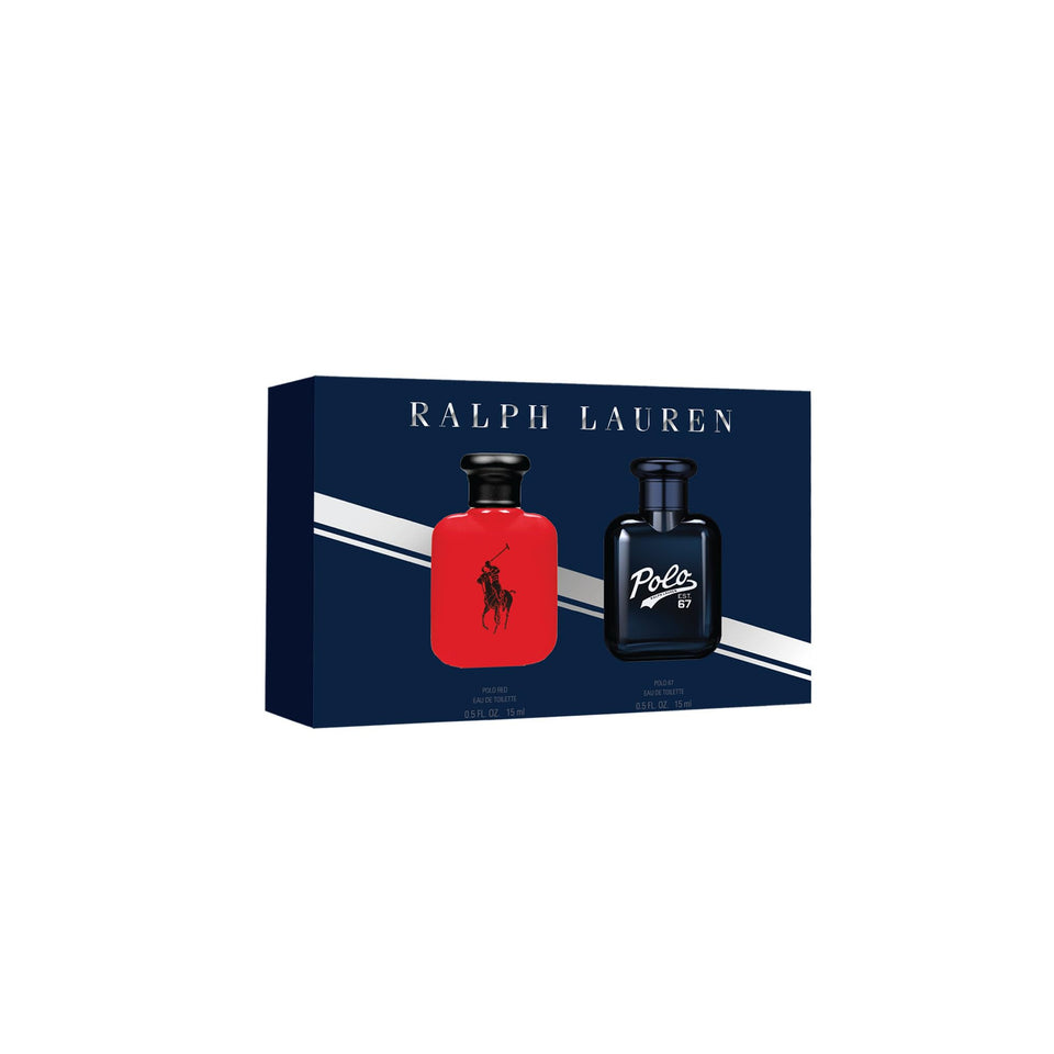 RALPH LAUREN World of Polo duo front packaging showing two travel sprays and gift-ready presentation