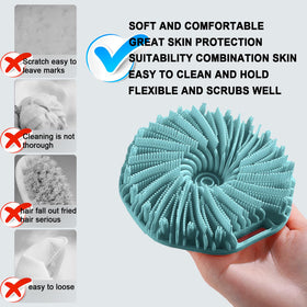 RamPula close-up of silicone bristles showing gentle exfoliation texture