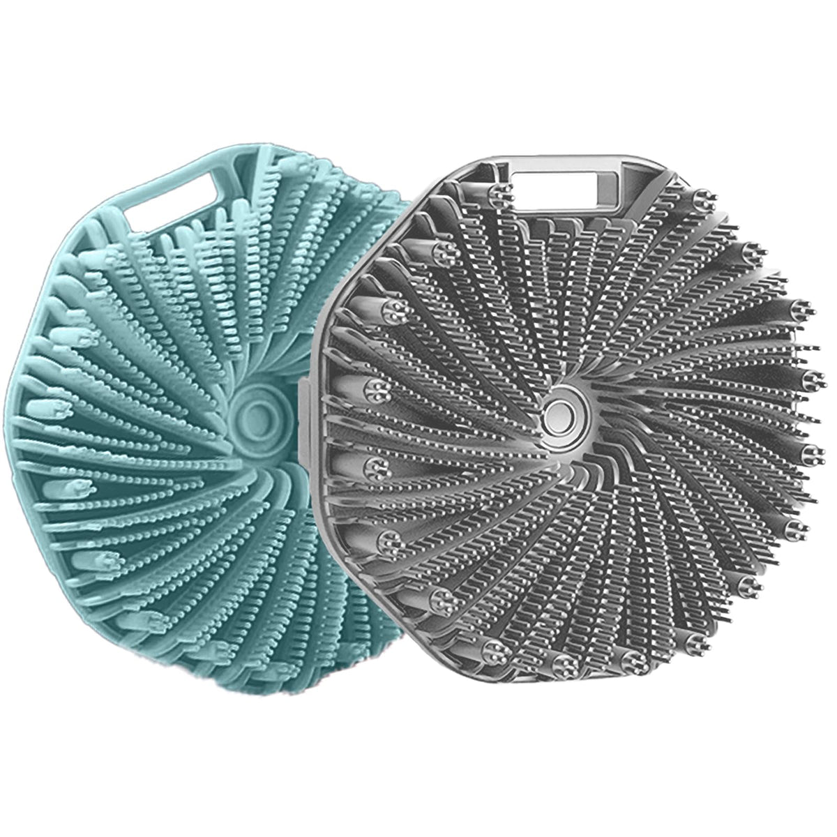 RamPula front view showing compact silicone scrubber and design benefits
