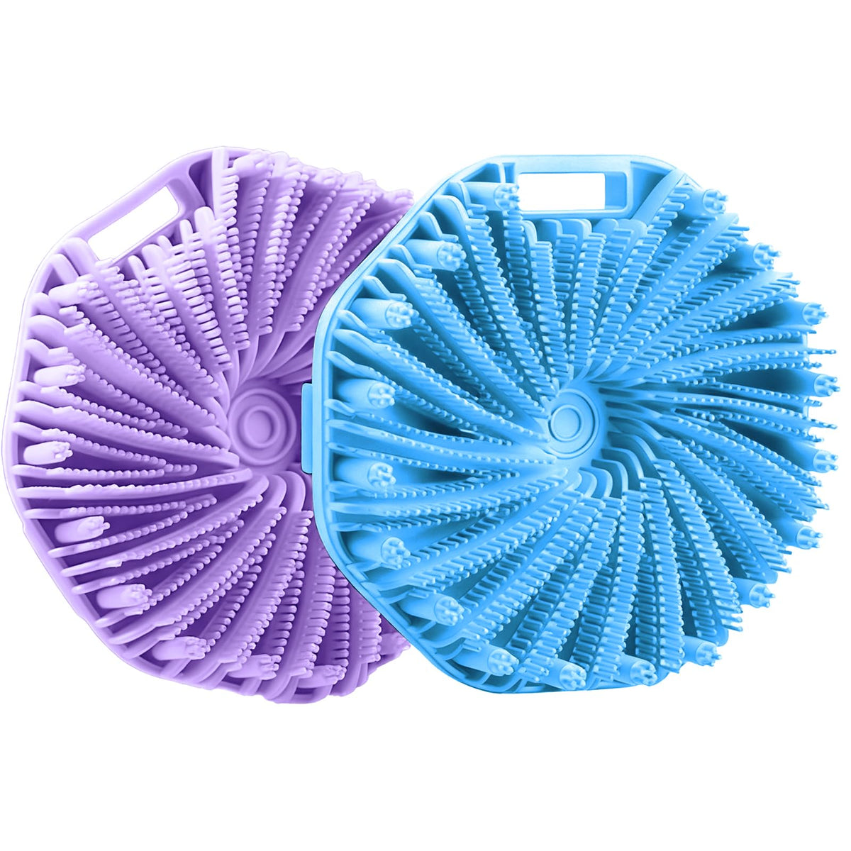 RamPula front view of silicone body scrubber showing full shape and compact size for efficient cleansing