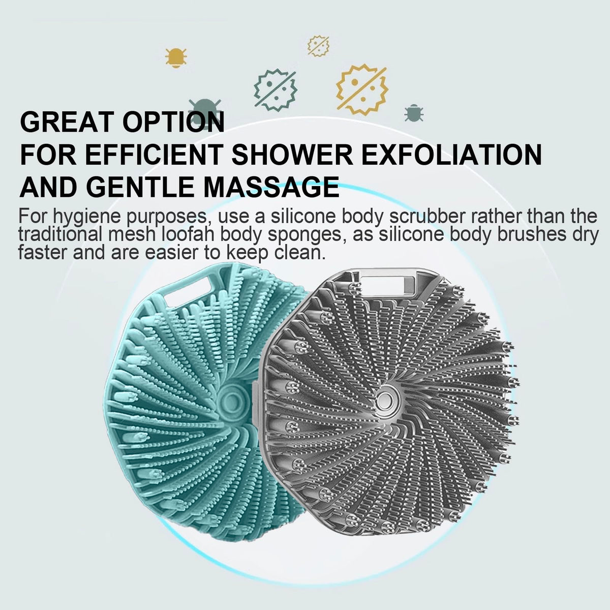 RamPula in-shower use demonstrating effective cleaning after workouts