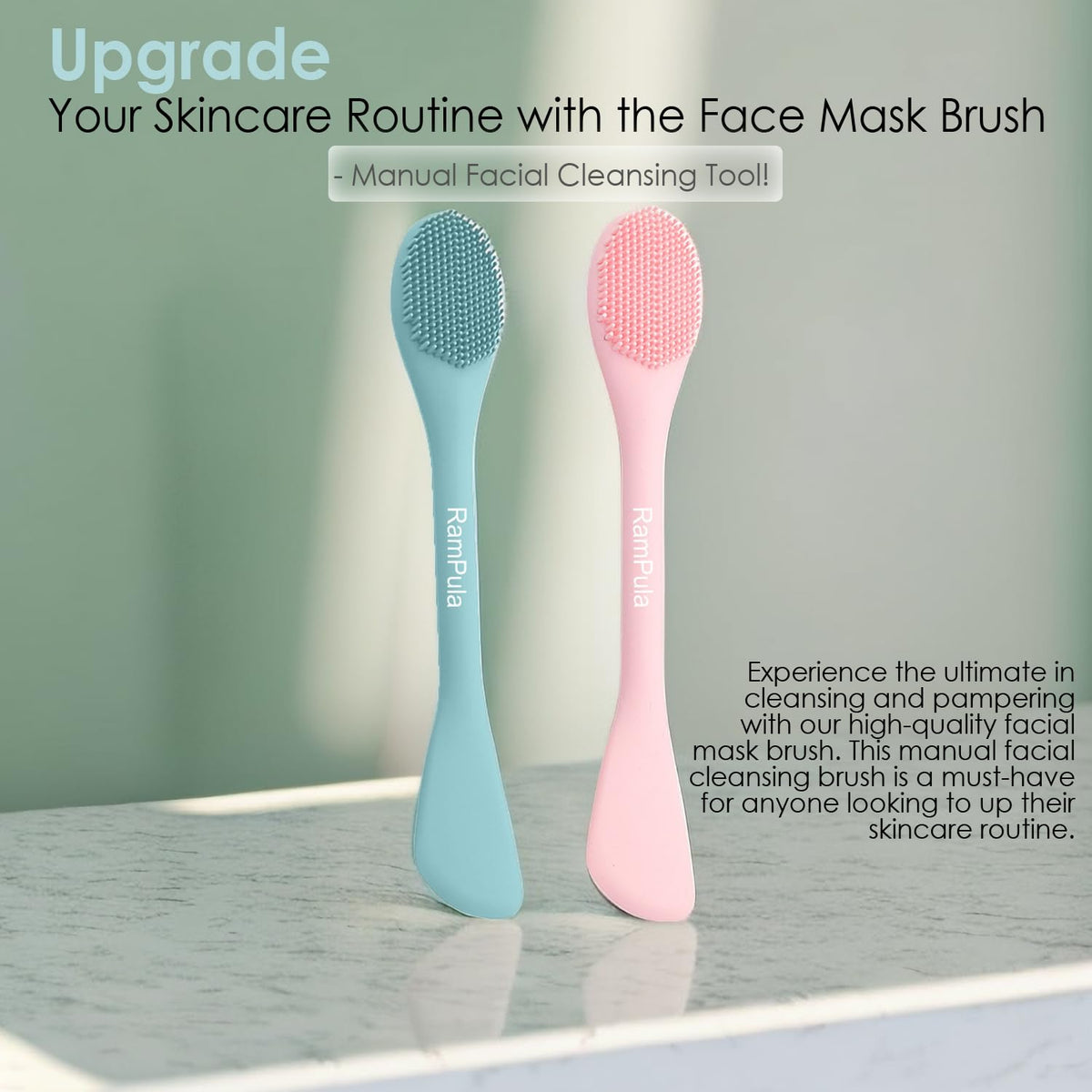 RamPula lifestyle shot on bathroom counter suggesting routine-ready convenience