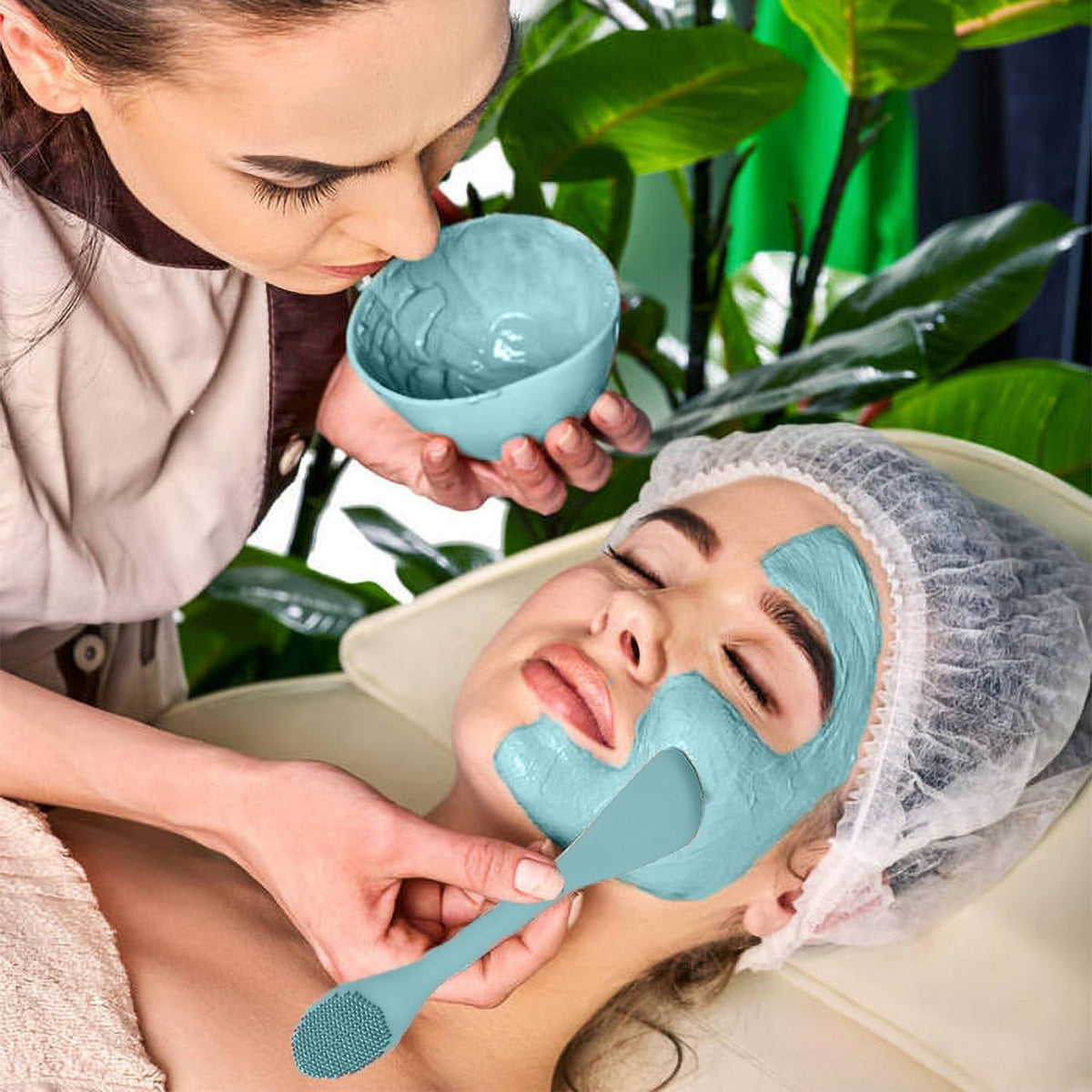 RamPula using brush with body lotion to reduce waste and improve coverage