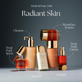 RANAVAT BOTANICS on a bathroom shelf staged lifestyle shot promoting elegant skincare ritual