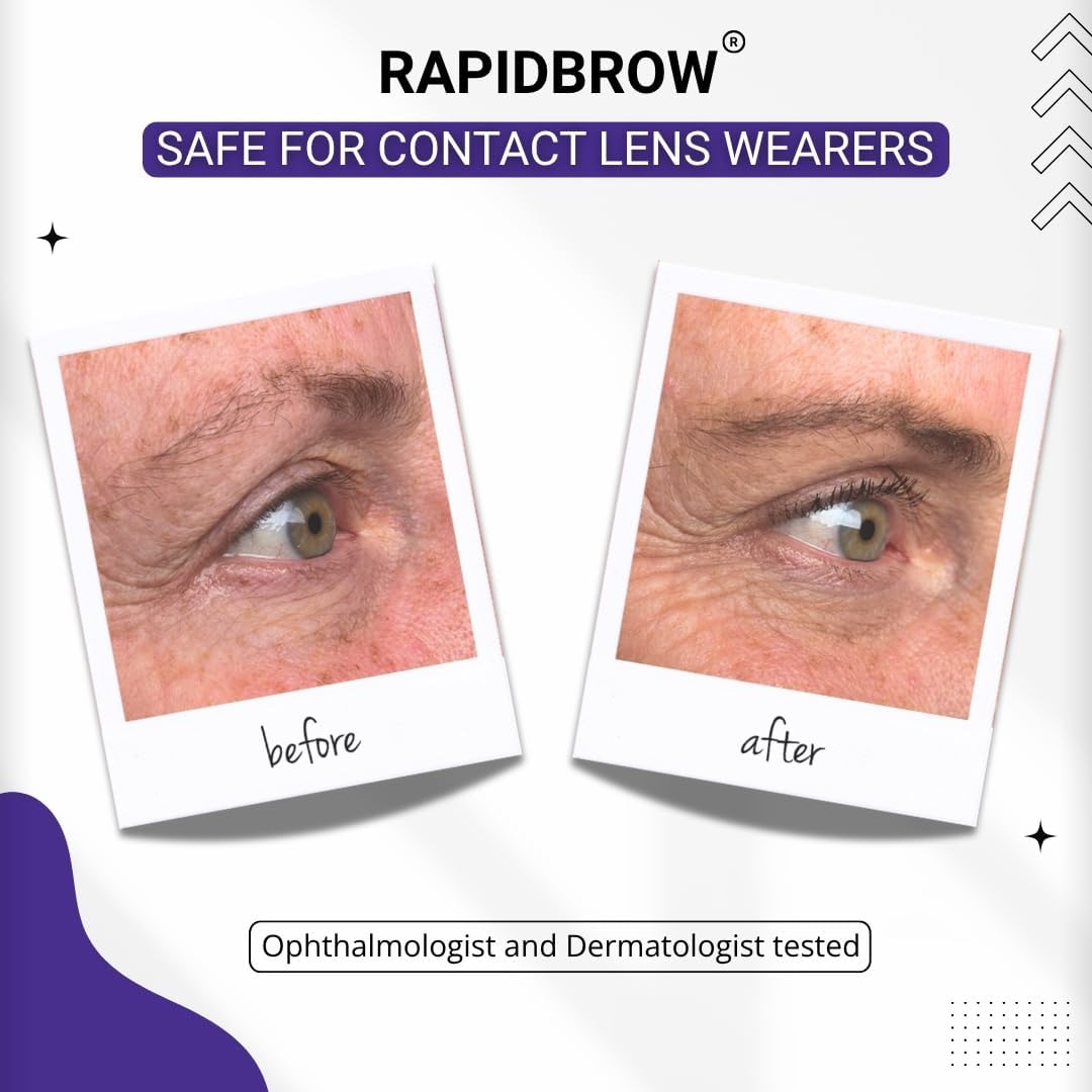 RapidBrow before and after brows demonstrating fuller-looking results