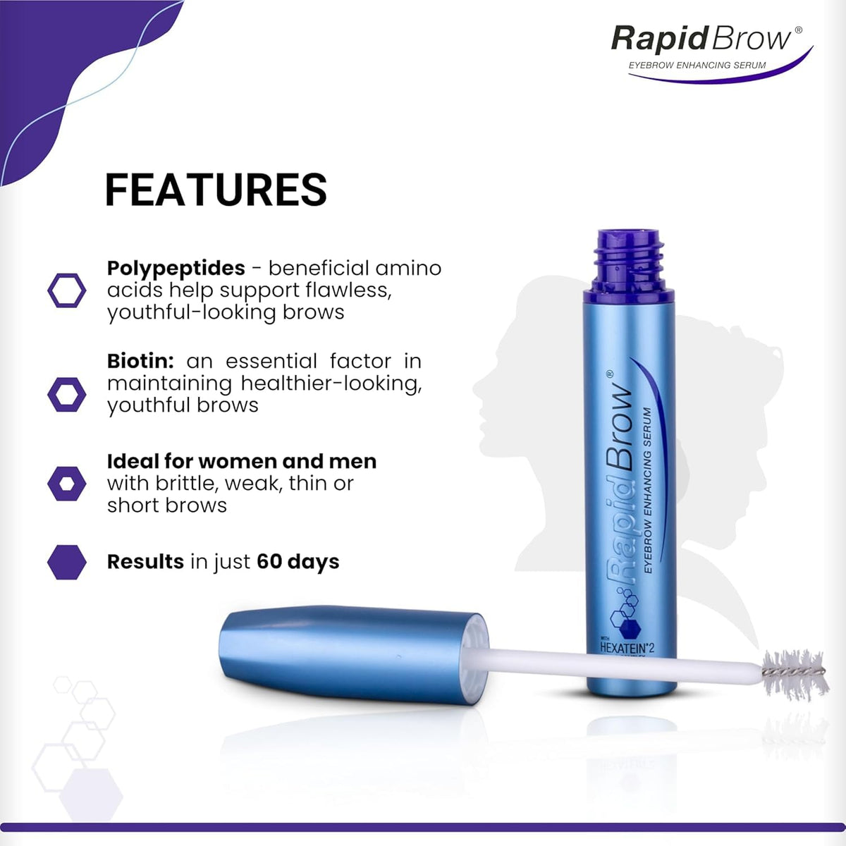 RapidBrow soft brush applicator delivering precise, controlled strokes
