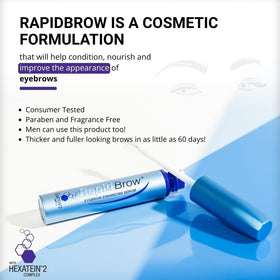 RapidBrow serum droplet texture illustrating lightweight conditioning formula