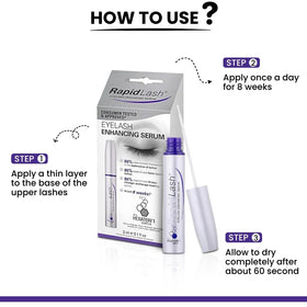 RapidLash product label close-up highlighting HEXATEIN 1 Complex ingredients